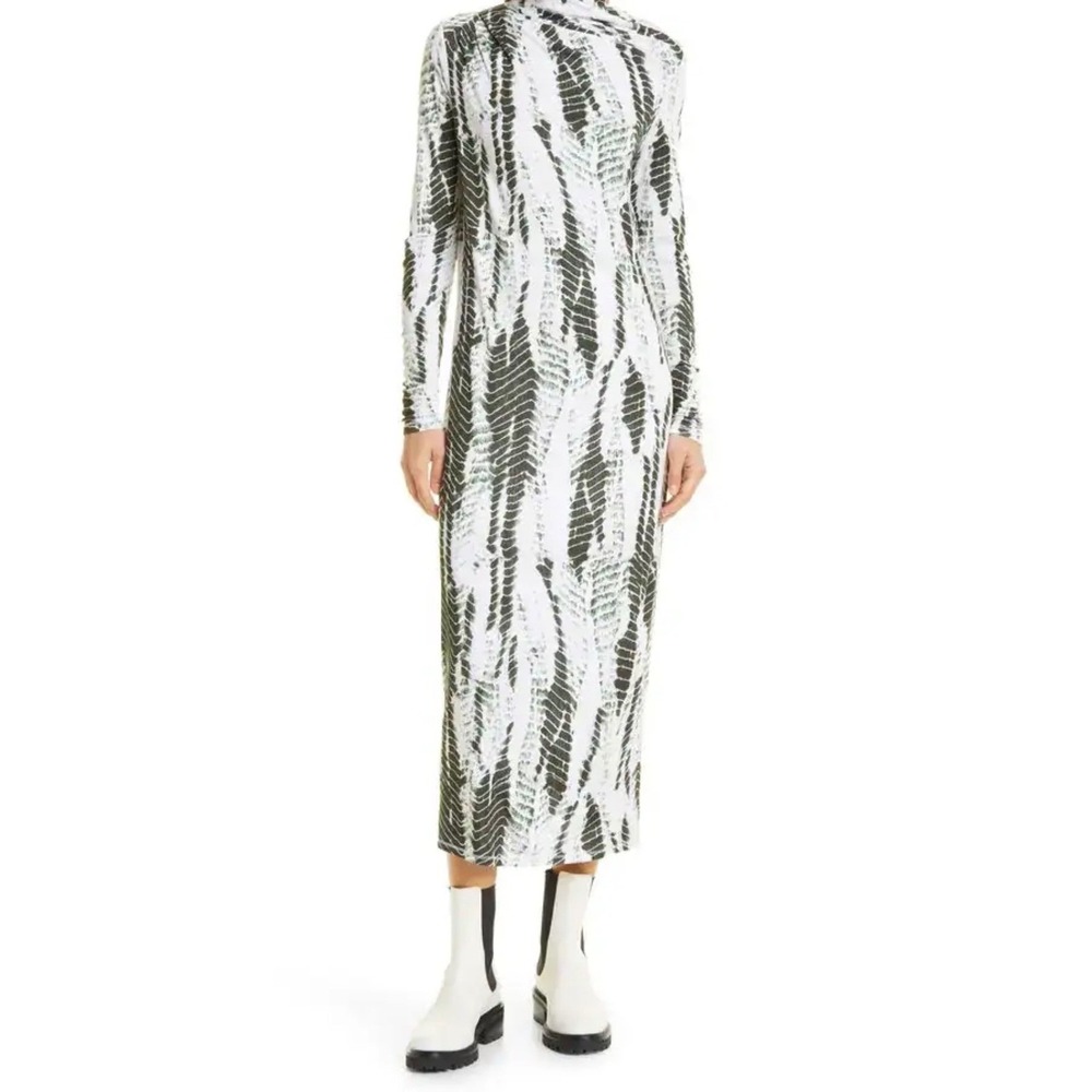 Ted Baker Abstract Snake Print‎ Mock Neck Midi Dress